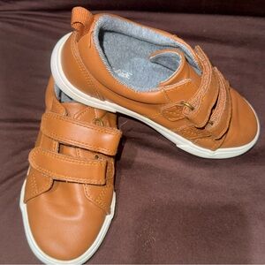Brown Kids Shoes with Velcro Straps